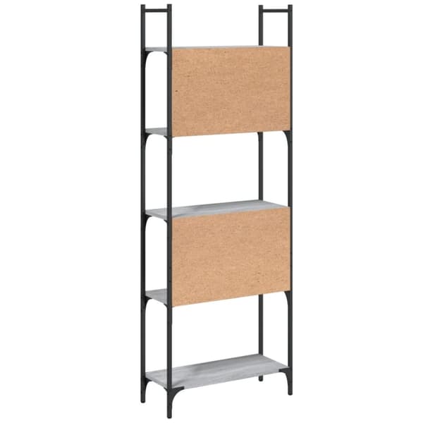 vidaXL bogreol 60,5x24x166,5 cm 5 hylder konstrueret træ grå sonoma-eg