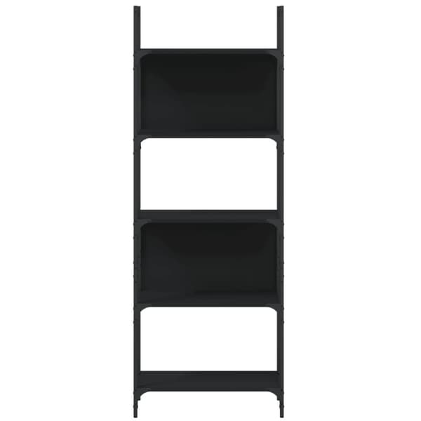 vidaXL bogreol med 5 hylder 60,5x24x166,5 cm konstrueret træ sort