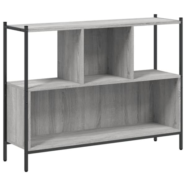 vidaXL bogreol 102x28x77,5 cm konstrueret træ grå sonoma-eg