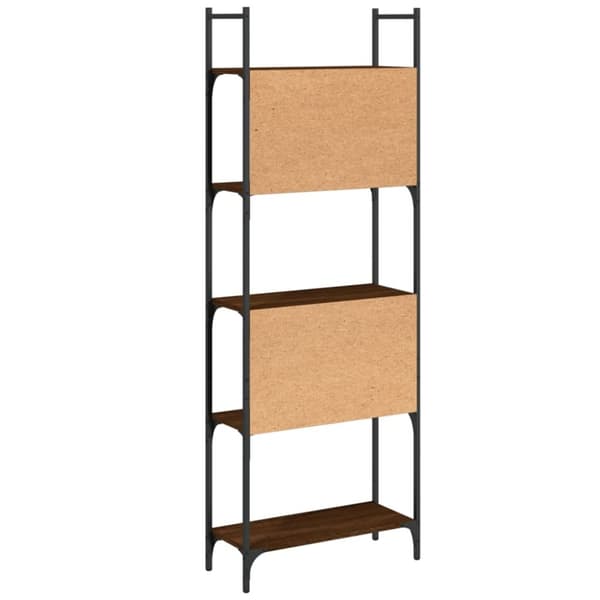 vidaXL bogreol 60,5x24x166,5 cm 5 hylder konstrueret træ brunt eg
