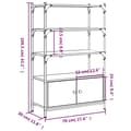 Miniatyrbild 10 av 11: vidaXL Bokhylla 3 hyllplan svart 70x30x109,5 cm konstruerat trä