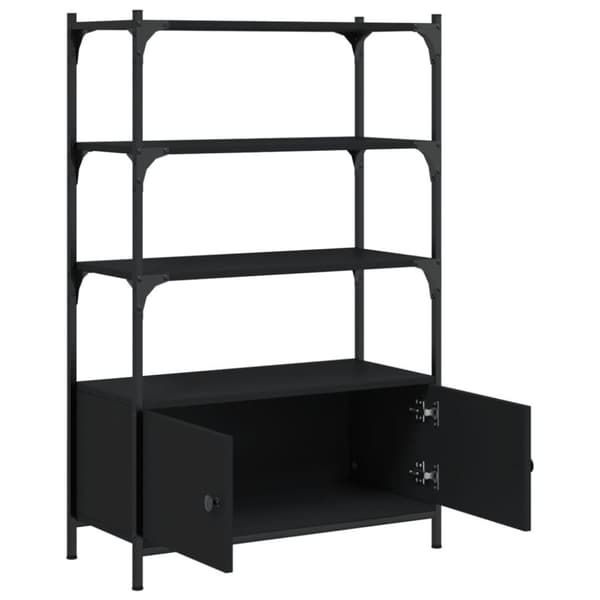 vidaXL bogreol med 3 hylder 70x30x109,5 cm konstrueret træ sort