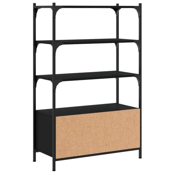 vidaXL bogreol med 3 hylder 70x30x109,5 cm konstrueret træ sort