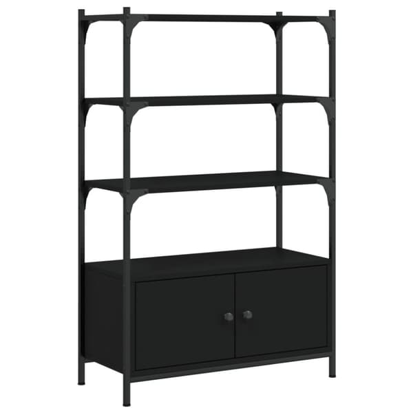 vidaXL bogreol med 3 hylder 70x30x109,5 cm konstrueret træ sort