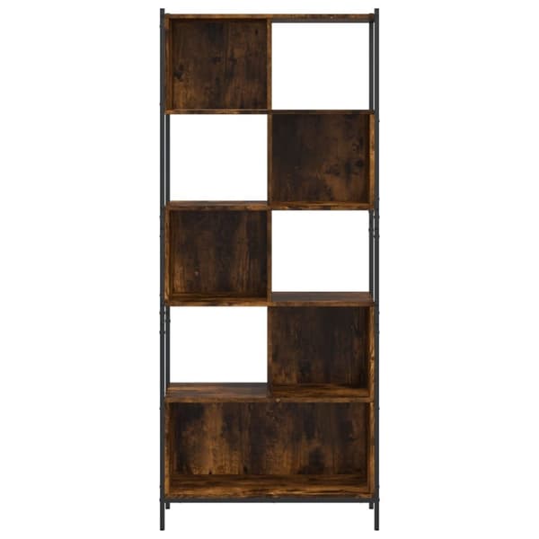 vidaXL bogreol 72x28x172 cm konstrueret træ røget egetræsfarve