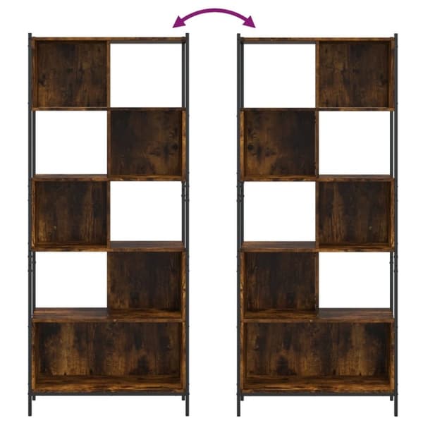 vidaXL bogreol 72x28x172 cm konstrueret træ røget egetræsfarve