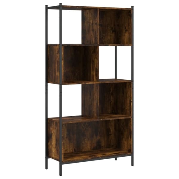 vidaXL bogreol 72x28x172 cm konstrueret træ røget egetræsfarve