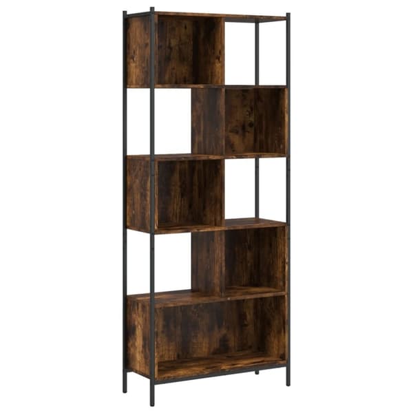 vidaXL bogreol 72x28x172 cm konstrueret træ røget egetræsfarve