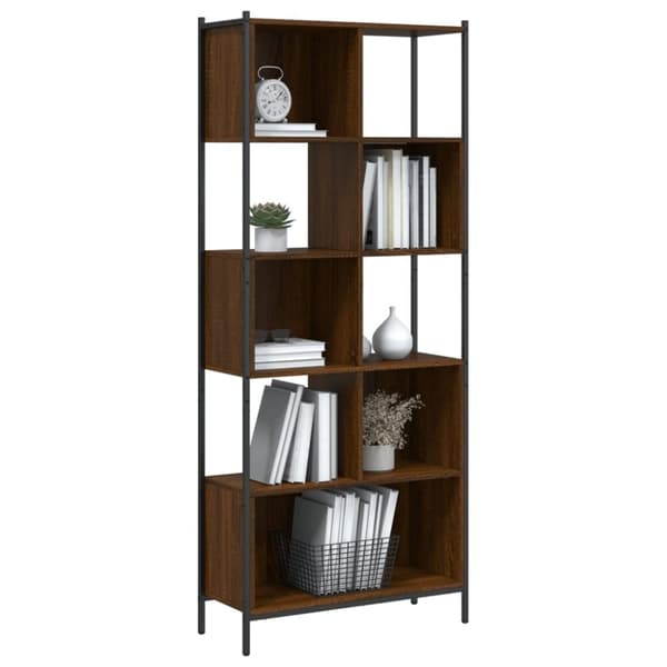 vidaXL bogreol 72x28x172 cm konstrueret træ brun egetræsfarve