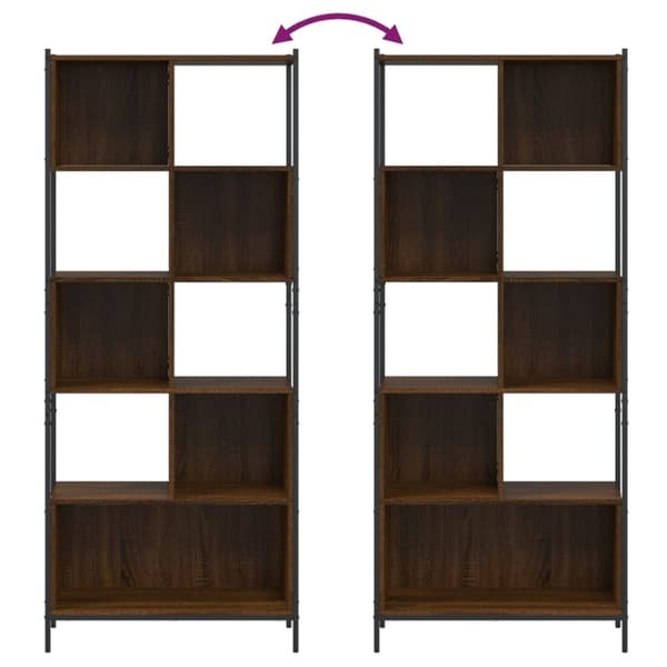 vidaXL bogreol 72x28x172 cm konstrueret træ brun egetræsfarve