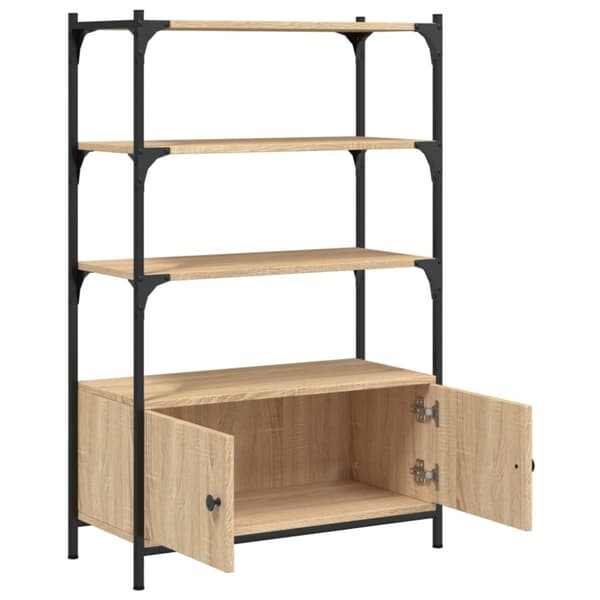 vidaXL bogreol med 3 hylder 70x30x109,5 cm konstrueret træ sonoma-eg