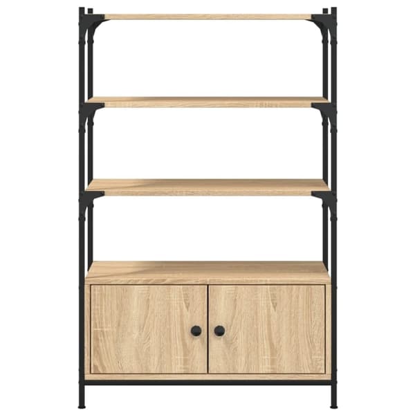 vidaXL bogreol med 3 hylder 70x30x109,5 cm konstrueret træ sonoma-eg