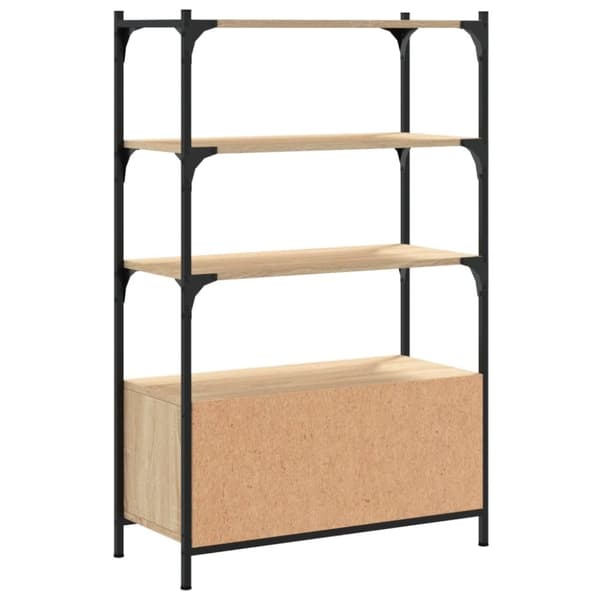 vidaXL bogreol med 3 hylder 70x30x109,5 cm konstrueret træ sonoma-eg