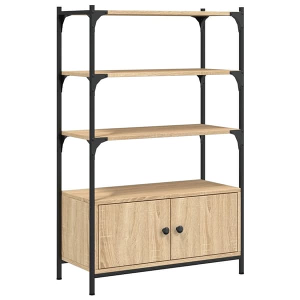 vidaXL bogreol med 3 hylder 70x30x109,5 cm konstrueret træ sonoma-eg