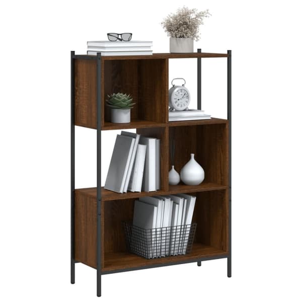 vidaXL bogreol 72x28x109 cm konstrueret træ brun egetræsfarve