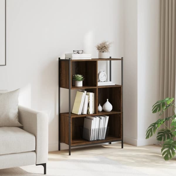vidaXL bogreol 72x28x109 cm konstrueret træ brun egetræsfarve
