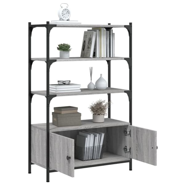 vidaXL bogreol 3 hylder 70x30x109,5 cm konstrueret træ grå sonoma-eg
