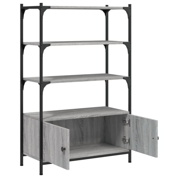 vidaXL bogreol 3 hylder 70x30x109,5 cm konstrueret træ grå sonoma-eg