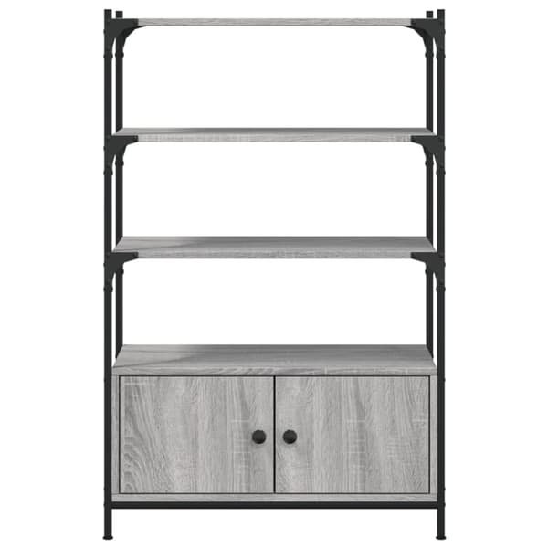 vidaXL bogreol 3 hylder 70x30x109,5 cm konstrueret træ grå sonoma-eg