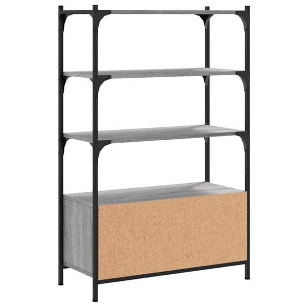 vidaXL bogreol 3 hylder 70x30x109,5 cm konstrueret træ grå sonoma-eg