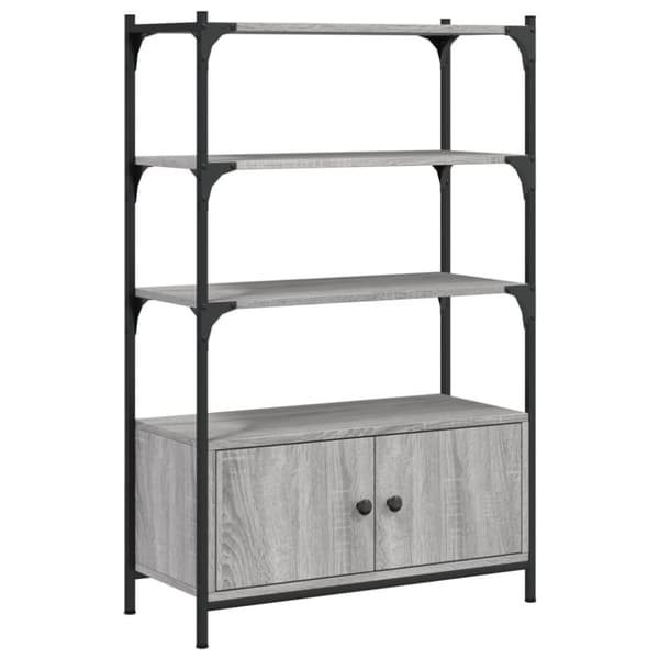 vidaXL bogreol 3 hylder 70x30x109,5 cm konstrueret træ grå sonoma-eg