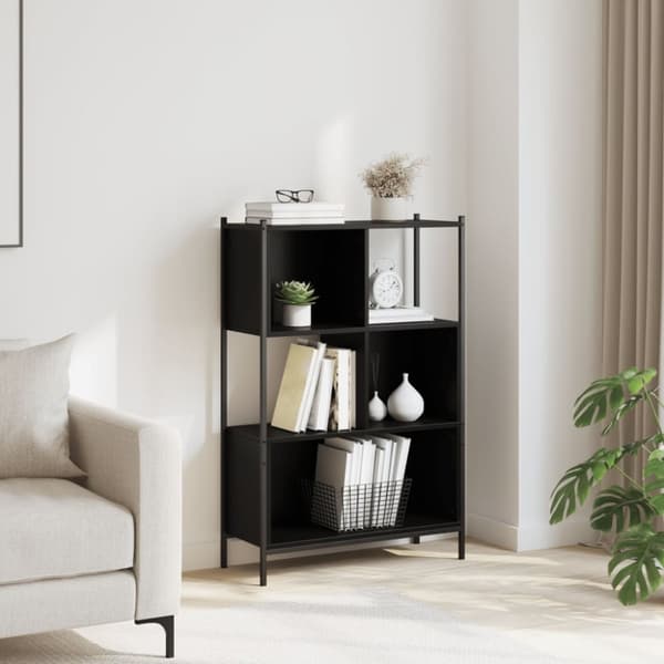 vidaXL bogreol 72x28x109 cm konstrueret træ sort