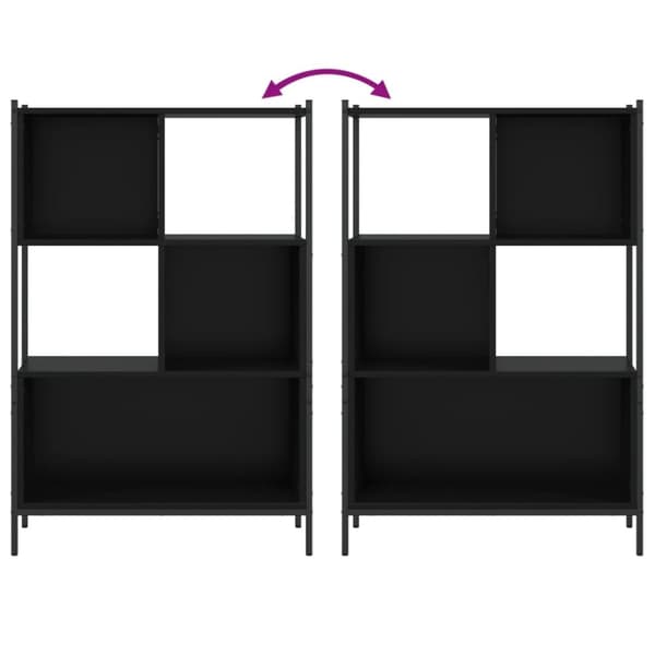 vidaXL Bokhylla svart 72x28x109 cm konstruerat trä