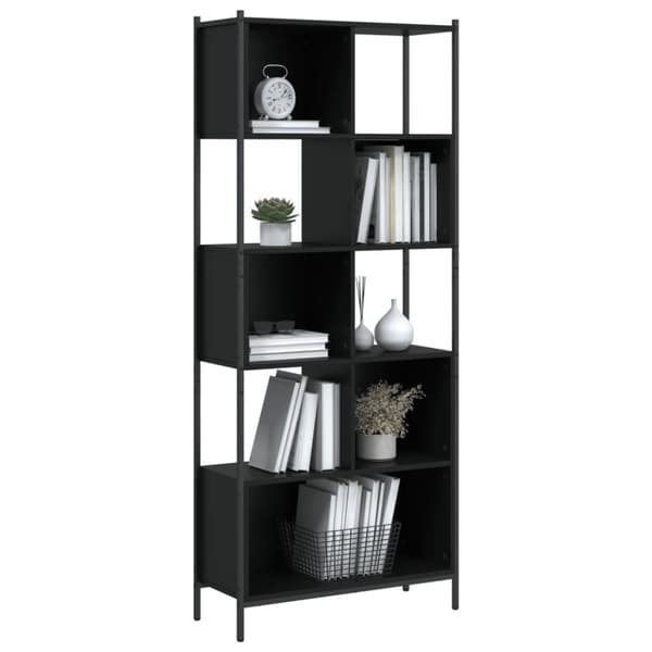 vidaXL bogreol 72x28x172 cm konstrueret træ sort