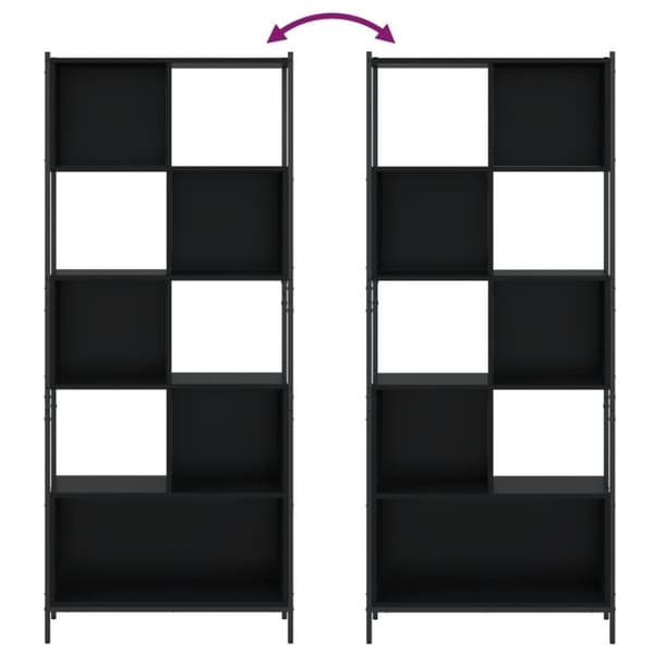 vidaXL bogreol 72x28x172 cm konstrueret træ sort