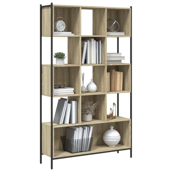 vidaXL bogreol 102x28x172 cm konstrueret træ sonoma-eg