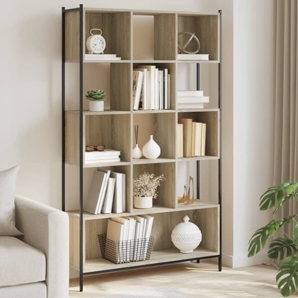 vidaXL bogreol 102x28x172 cm konstrueret træ sonoma-eg