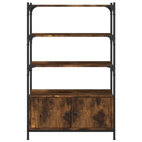vidaXL bogreol med 3 hylder 70x30x109,5 cm konstrueret træ røget eg