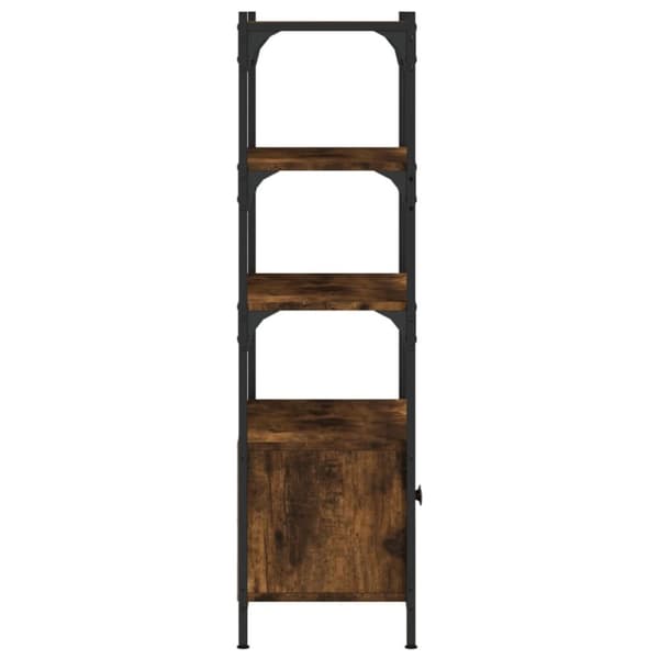 vidaXL bogreol med 3 hylder 70x30x109,5 cm konstrueret træ røget eg