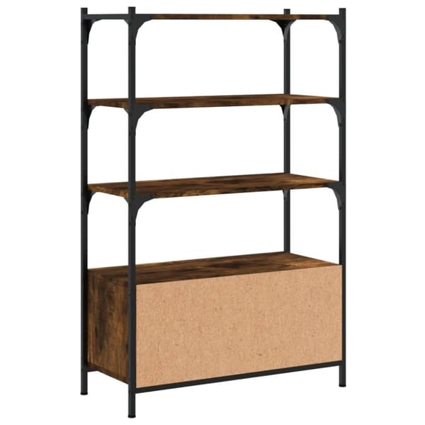 vidaXL bogreol med 3 hylder 70x30x109,5 cm konstrueret træ røget eg