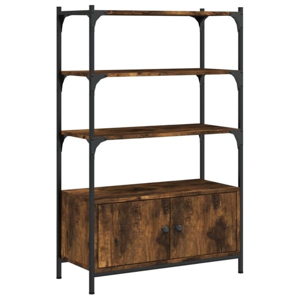 vidaXL bogreol med 3 hylder 70x30x109,5 cm konstrueret træ røget eg