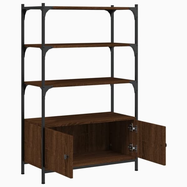 vidaXL Bokhylla 3 hyllplan brun ek 70x30x109,5 cm konstruerat trä