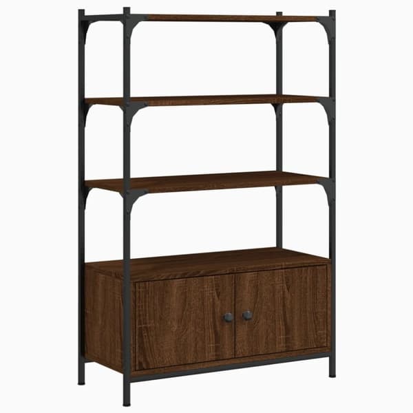vidaXL Bokhylla 3 hyllplan brun ek 70x30x109,5 cm konstruerat trä
