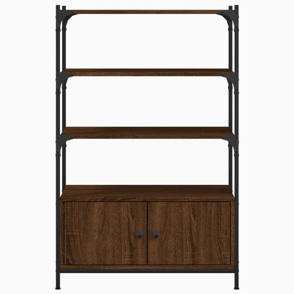 vidaXL bogreol med 3 hylder 70x30x109,5 cm konstrueret træ brun eg
