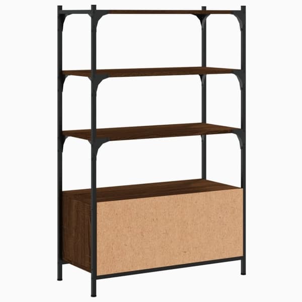 vidaXL bogreol med 3 hylder 70x30x109,5 cm konstrueret træ brun eg