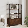 Miniatyrbillede 11 af 11: vidaXL bogreol med 3 hylder 70x30x109,5 cm konstrueret træ brun eg