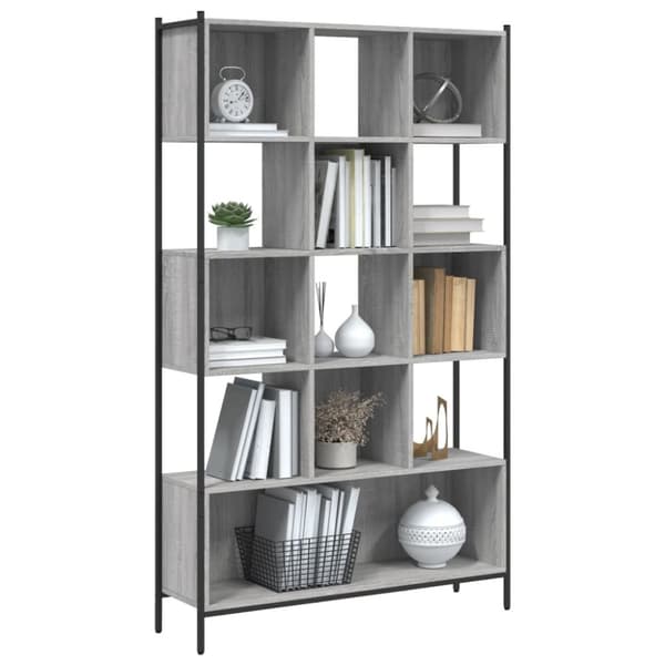 vidaXL bogreol 102x28x172 cm konstrueret træ grå sonoma-eg