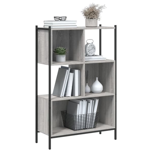 vidaXL bogreol 72x28x109 cm konstrueret træ grå sonoma-eg