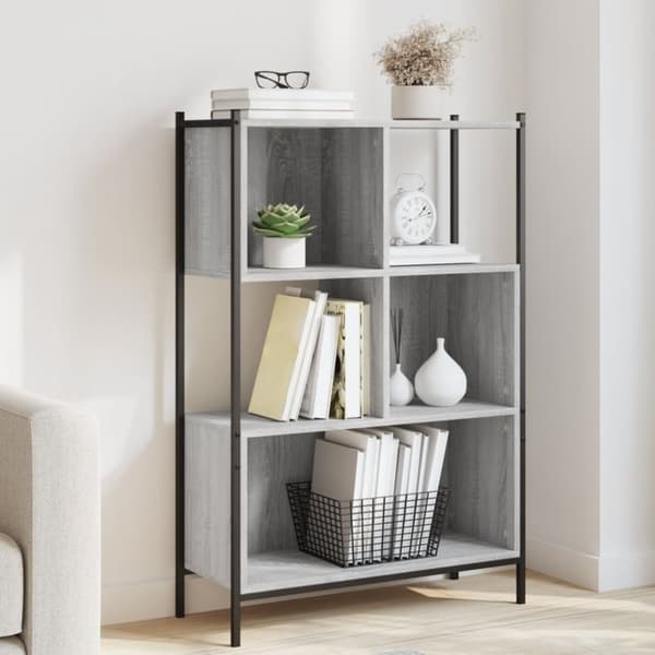 vidaXL bogreol 72x28x109 cm konstrueret træ grå sonoma-eg