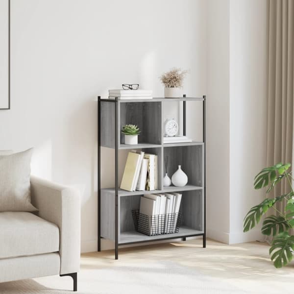 vidaXL bogreol 72x28x109 cm konstrueret træ grå sonoma-eg