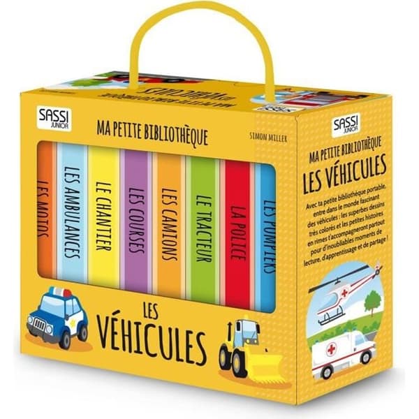 Barnbibliotek - Sassi - Ma Petite Bibliothèque - 8 böcker - Miljövänligt - Från 2 år