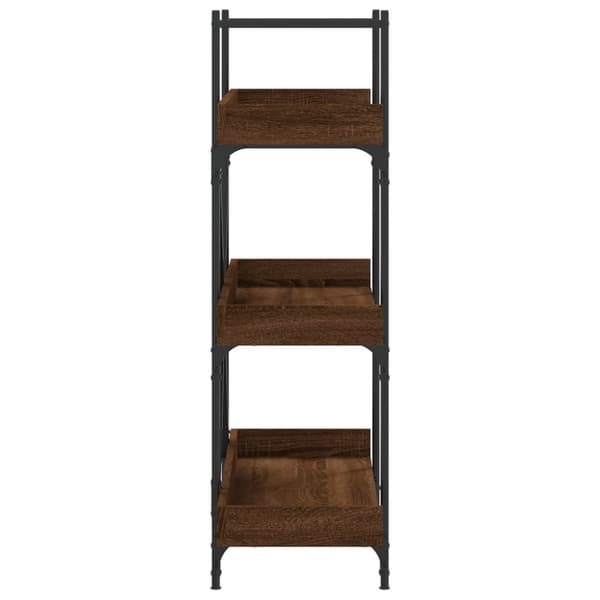 vidaXL bogreol med 3 hylder 100x33x108,5 cm konstrueret træ brun eg