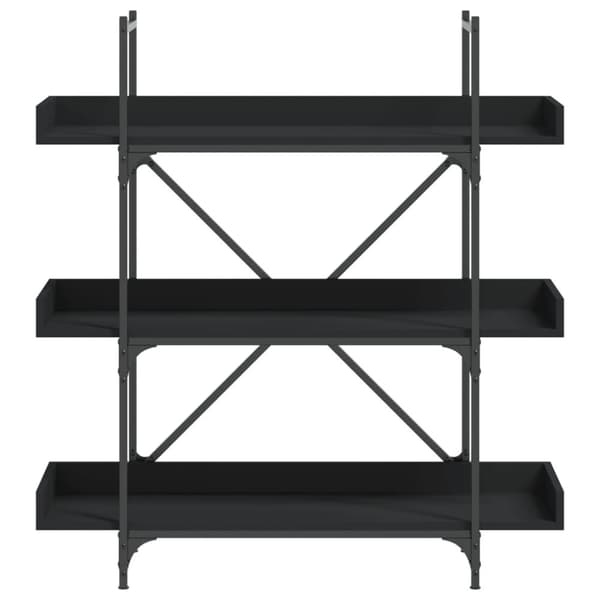 vidaXL bogreol med 3 hylder 100x33x108,5 cm konstrueret træ sort