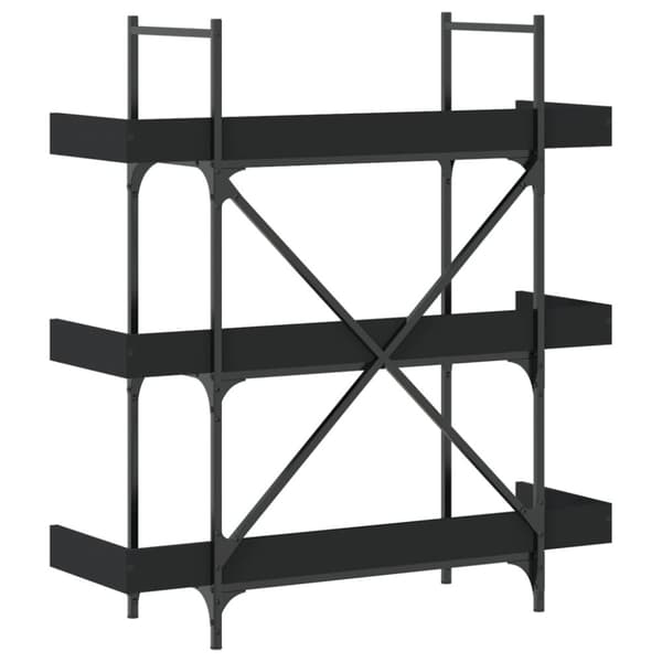 vidaXL bogreol med 3 hylder 100x33x108,5 cm konstrueret træ sort