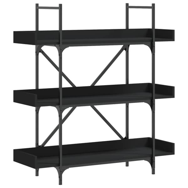 vidaXL bogreol med 3 hylder 100x33x108,5 cm konstrueret træ sort