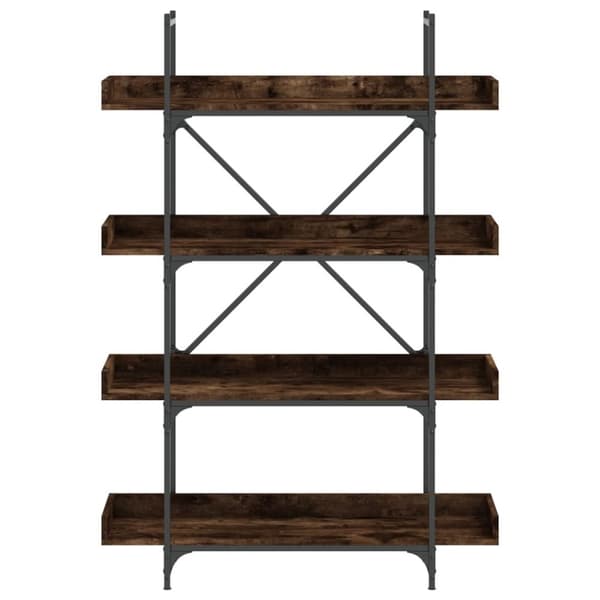 vidaXL bogreol med 4 hylder 100x33x145,5 cm konstrueret træ røget eg
